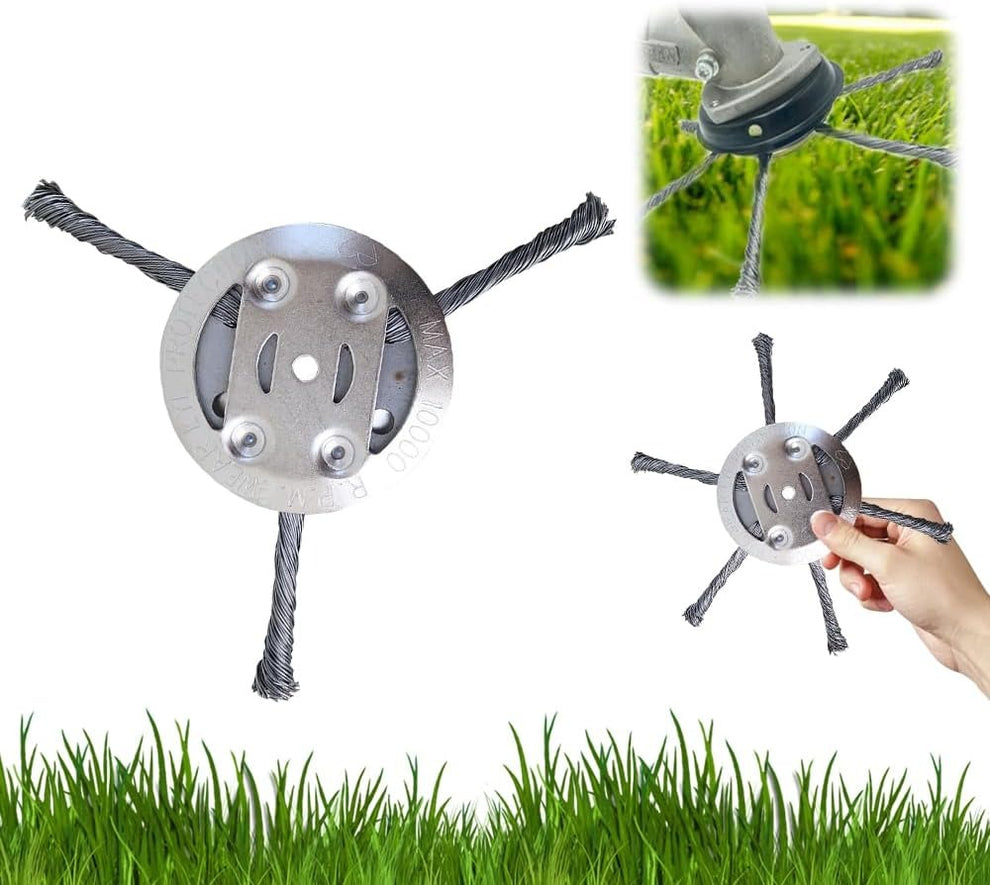 Unbreakable Steel Wire Trimmer Head -♻️Universal Fit Lifetime Replacement for Gas & Electric Trimmers