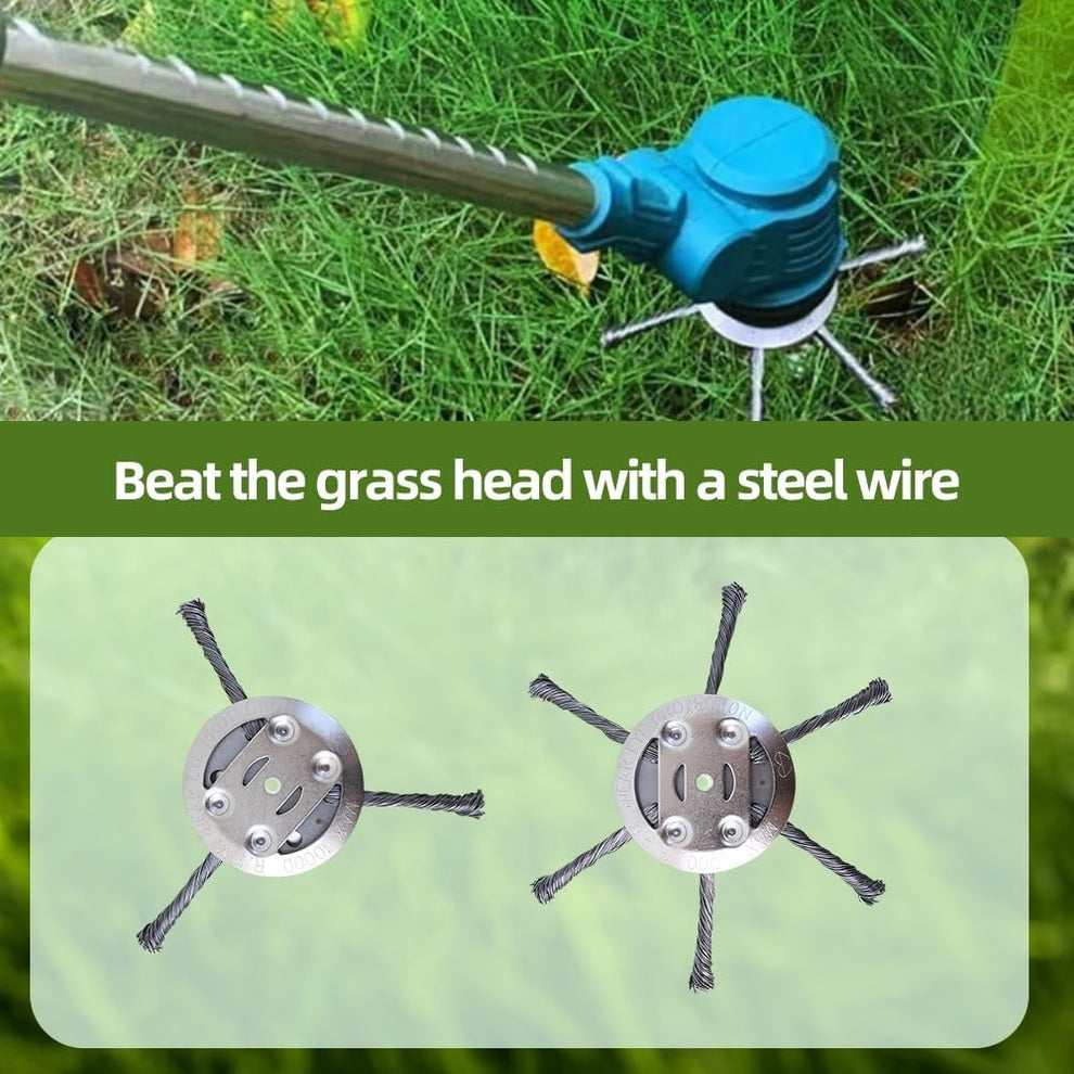 Unbreakable Steel Wire Trimmer Head -♻️Universal Fit Lifetime Replacement for Gas & Electric Trimmers